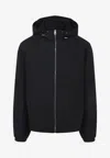 Givenchy Drawstring Hooded Windbreaker Jacket In Black