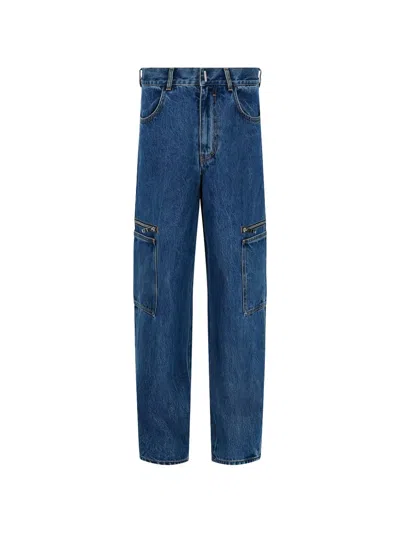 Givenchy Zip-detail Cargo-pocket Jeans In Blue