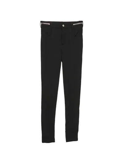 Pre-owned Givenchy Zip-detail Stretch-knit Trousers In Black