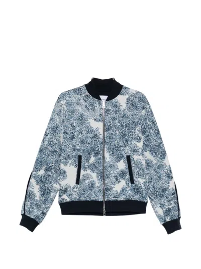 Givenchy Couture Seam Blouson In Cotton With Pompom Print In Blue