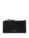 Givenchy Grain Leather Card Holder With Zip In Black