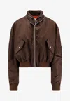 Givenchy Womens Brown Zipped Shawl-collar Woven Bomber Jacket In Brown