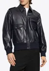 Givenchy Padded Leather Bomber Jacket In Black