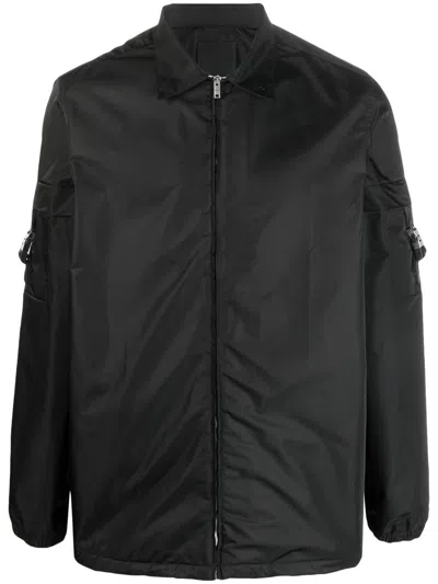 Givenchy Zipped Long-sleeve Shirt In Black