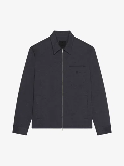 Givenchy Zipped Shirt In Fleece In Grey