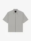 Givenchy Gray Monogram 72 Jacquard Zipped Shirt In Black