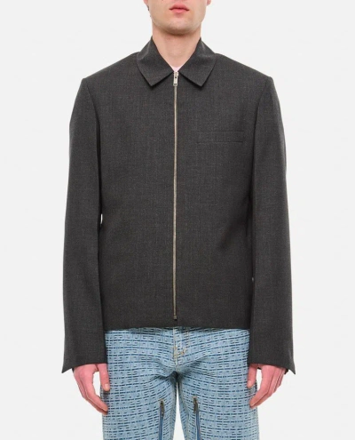 Givenchy Zipped Short Structured Jacket In Grey