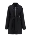 Givenchy Zipped Tie-waisted Coat In Black