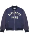 Givenchy Deep Navy Satin-finish Bomber Jacket In Blue