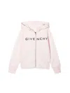 Givenchy Zipper Hooded Cardigan With Logo In Pink