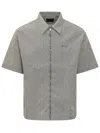 Givenchy Zipped Shirt In Monogram 72 Jacquard In Gray