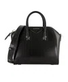 Givenchy Mini Antigona Box Leather Tote Bag With Two-way Carrying Option In Black