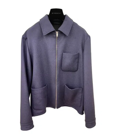 Givenchy Zippered Casual Jacket In Navy Blue