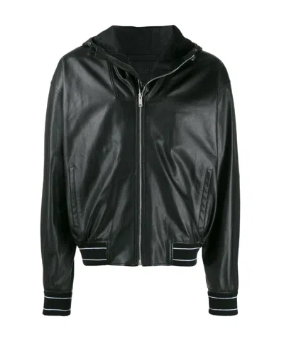 Givenchy Zippered Leather Jacket In Black