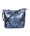 Givenchy Metallic Leather Shoulder Bag In Blue