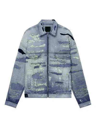 Givenchy Zip-up Denim Jacket In Blue