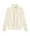 Givenchy Blouse In 4g Liquid Jacquard With Lavallière In White