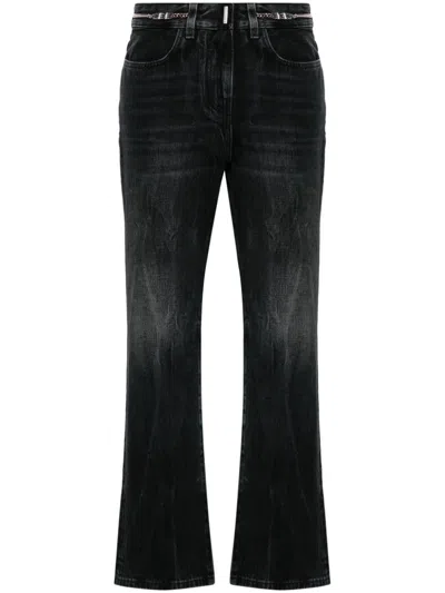 Givenchy Flared Jeans With Iconic Branding And Premium Cotton Fabric In Black