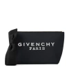 Givenchy Logo Printed Denim Pouch In Black