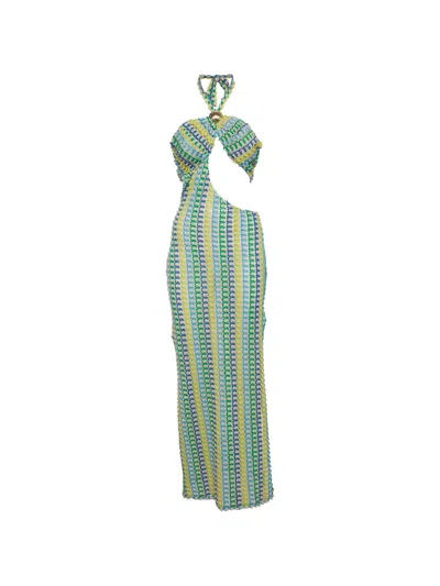 Pre-owned Gizem Parcali Crochet-knitted Maxi Dress In Neutral
