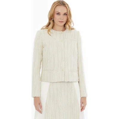 Gizia Button-front Long-sleeve Jacket In Neutral