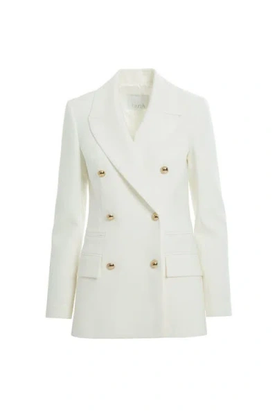 Gizia Long Sleeve Shoulder Padded Cream Jacket In Neutral