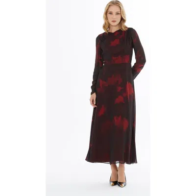 Gizia Ruffled Dress With Crew Neck And Shoulder Zipper Closure In Black