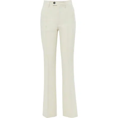 Gizia Topstitched Flared Trousers In White