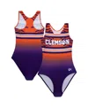 GK ELITE BIG GIRLS PURPLE CLEMSON TIGERS ELITE SPIRIT LEOTARD