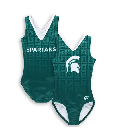 Gk Elite Kids' Big Girls Green Michigan State Spartans Elite Spirit Leotard