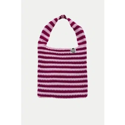 Gladness Maude Knit Sling Tote In Purple