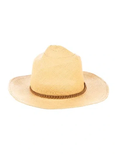 Pre-owned Gladys Tamez Raffia Hat In Neutral