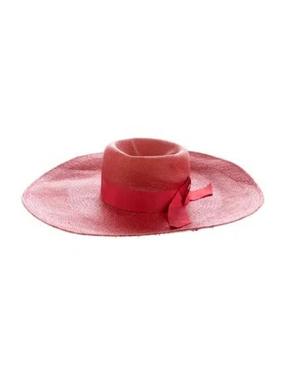 Pre-owned Gladys Tamez Women's Straw Hat In Red