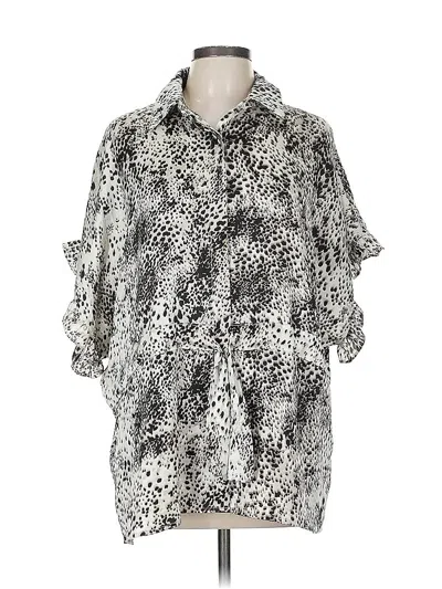 Pre-owned Glam 3/4 Sleeve Blouse In Black