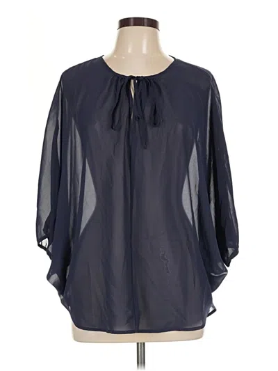Pre-owned Glam 3/4 Sleeve Blouse In Blue