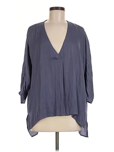 Pre-owned Glam 3/4 Sleeve Blouse In Gray