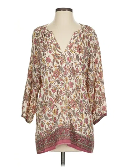Pre-owned Glam 3/4 Sleeve Blouse In Ivory