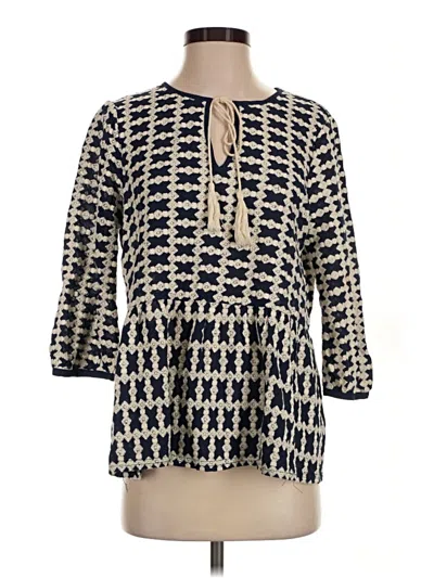 Pre-owned Glam 3/4 Sleeve Blouse In Ivory