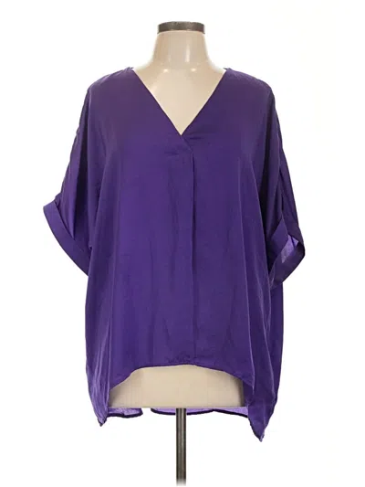 Pre-owned Glam 3/4 Sleeve Blouse In Purple