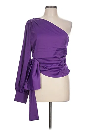 Pre-owned Glam 3/4 Sleeve Blouse In Purple