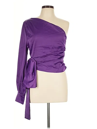 Pre-owned Glam 3/4 Sleeve Blouse In Purple
