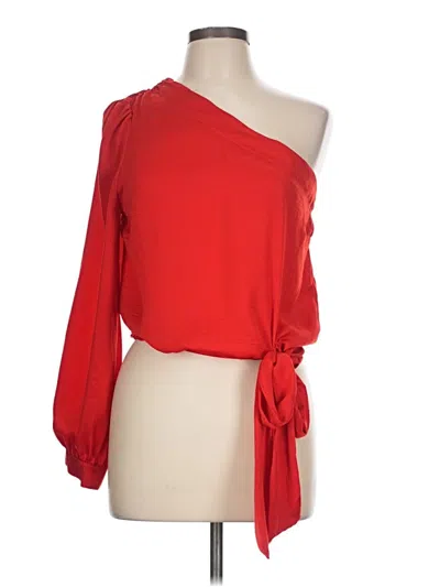 Pre-owned Glam 3/4 Sleeve Blouse In Red