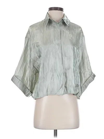 Pre-owned Glam 3/4 Sleeve Blouse In Silver