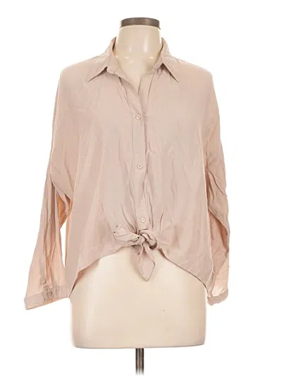 Pre-owned Glam 3/4 Sleeve Blouse In Tan