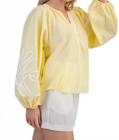 Glam Airline Long Sleeve Blouse In Butter Yellow