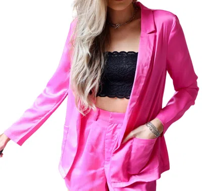 Glam All Of The Lights Blazer In Hot Pink