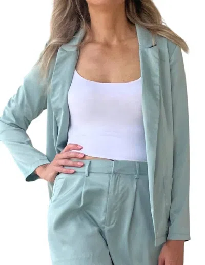 Glam All Of The Lights Blazer In Mint In Blue