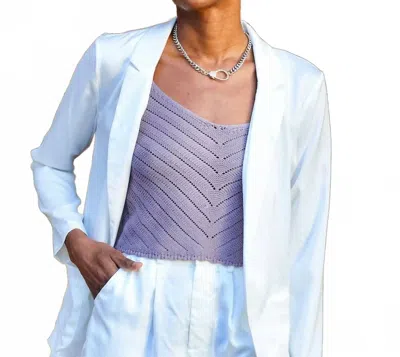 Glam All The Lights Blazer In White In Blue