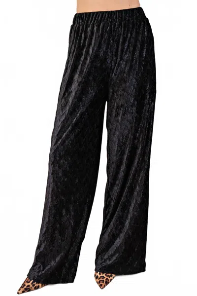 Glam Ava Velvet Pleated Pants In Black