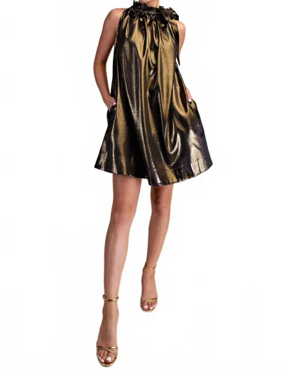 Glam Babe Mini Dress In Bronze In Gold